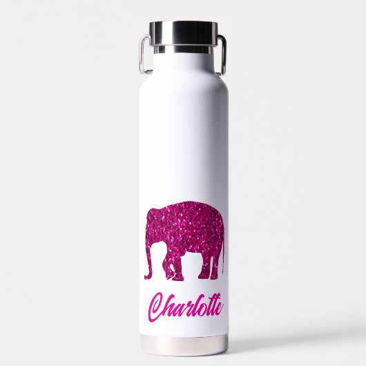 Funkelnd Hot-Rosa Elephant-Imitate funkeln Ihren N Trinkflasche (Vorne)