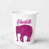 Funkelnd Hot-Rosa Elephant-Imitate funkeln individ Pappbecher (Vorderseite)