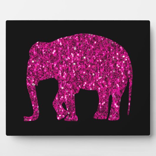 Funkelnd Hot-Rosa Elephant Imitate Glitzern auf sc Fotoplatte (Vorderseite)