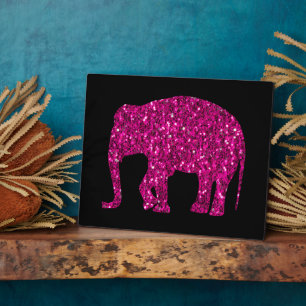 Funkelnd Hot-Rosa Elephant Imitate Glitzern auf sc Fotoplatte