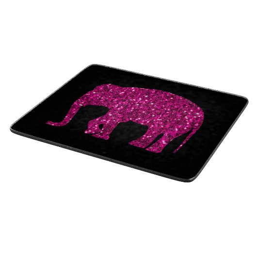 Funkelnd Hot-Rosa Elephant Imitate Glitzern auf sc Schneidebrett (Ecke)