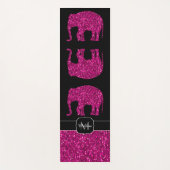 Funkelnd Hot-Rosa Elephant-Imitate Glitzern Monogr Yogamatte (Vorderseite)
