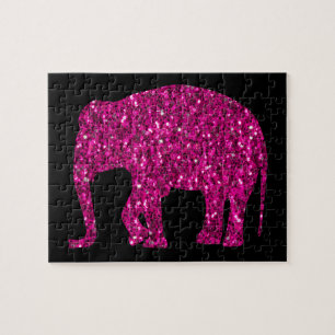 Funkelnd Hot-Rosa Elephant Imitate Glitzern Puzzle