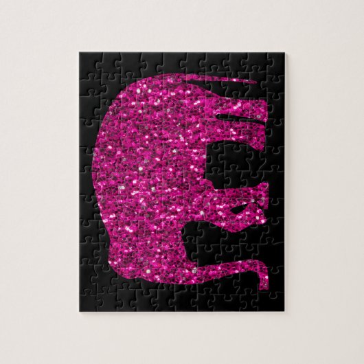 Funkelnd Hot-Rosa Elephant Imitate Glitzern Puzzle (Vertikal)