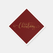 Funkelnd Imitate Gold Flake Frohe Weihnachten auf  Serviette (Ecke)