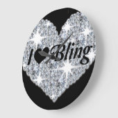 Funkelnd Imitate Rautenuhr "i lover bling" Große Wanduhr (Winkel)