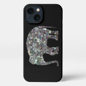 Funkelnd Imitate Silbermosaik Glitzer Elephant iPhone Hülle (Rückseite)
