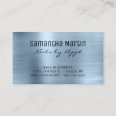 Funkelnd Imitate Silver Glitzer Light Blue Foil Visitenkarte (Rückseite)