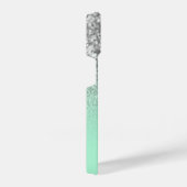 Funkelnd Imitate Silver Glitzer und Minze Green Om iPhone Hülle (Rechte Seite)