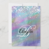 Funkelnd Iridescent Glitzer Foil 40. Geburtstag Einladung (Rückseite)