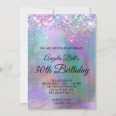 Funkelnd Iridescent Glitzer Foil Geburtstag Einladung (Vorderseite)