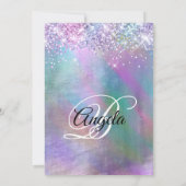Funkelnd Iridescent Glitzer Foil Geburtstag Einladung (Rückseite)