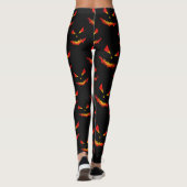 Funkelnd Jack O'Lantern-Gesichtsausschnitt Leggings (Rückseite)