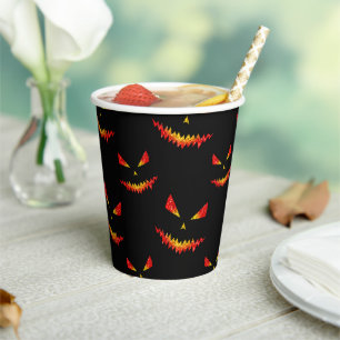 Funkelnd Jack O'Lantern-Gesichtsausschnitt Pappbecher