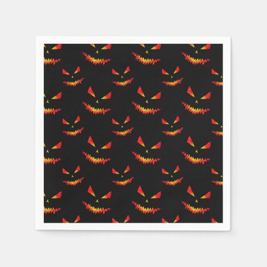 Funkelnd Jack O'Lantern-Gesichtsausschnitt Serviette (Vorderseite)