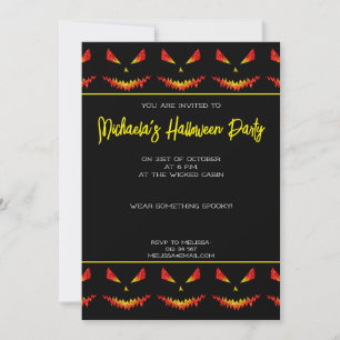 Funkelnd Jack O'Lantern Halloween Schwarz Einladung