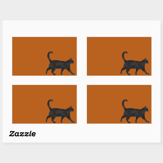 Funkelnd Katze Rechteckiger Aufkleber (Blatt)