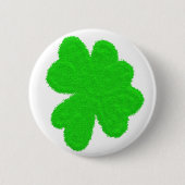 Funkelnd Kleeblatt mit Glück am St. Patrick's Day Button (Vorderseite)