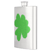Funkelnd Kleeblatt mit Glück am St. Patrick's Day Flachmann (Links)