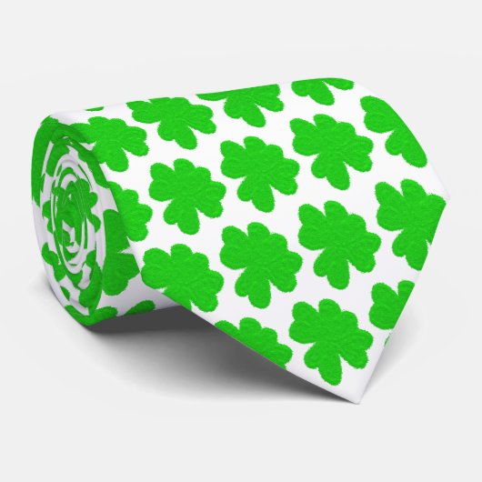 Funkelnd Kleeblatt mit Glück am St. Patrick's Day Krawatte (Gerollt)
