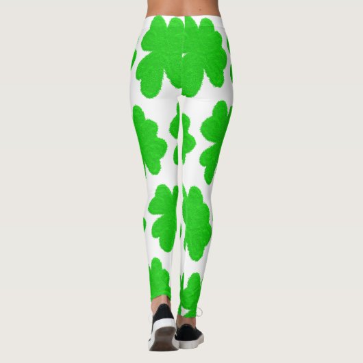 Funkelnd Kleeblatt mit Glück am St. Patrick's Day Leggings (Rückseite)