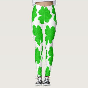 Funkelnd Kleeblatt mit Glück am St. Patrick's Day Leggings