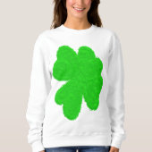 Funkelnd Kleeblatt mit Glück am St. Patrick's Day Sweatshirt (Vorderseite)