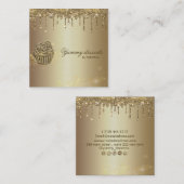 Funkelnd Konditorgebäck Glitzer Gold Business Quadratische Visitenkarte (Vorne/Hinten)