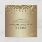 Funkelnd Konditorgebäck Glitzer Gold Business Quadratische Visitenkarte (Rückseite)