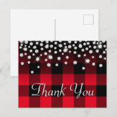 Funkelnd Kristall Red Buffalo Kariert Vielen Dank Postkarte (Vorne/Hinten)