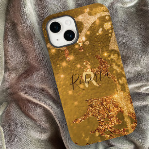 Funkelnd Kupferbronze Moderne Glam Chic Case-Mate iPhone 14 Hülle