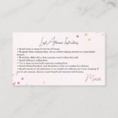 Funkelnd Lashes Anleitung nach der Behandlung Star Visitenkarte (Rückseite)