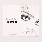 Funkelnd Lashes Icon Glitzer Terminkarte Visitenkarten (Außenseite Aufgefaltet)