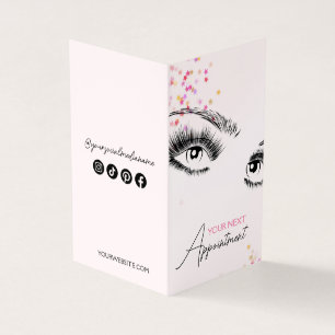 Funkelnd Lashes Icon Glitzer Terminkarte Visitenkarten