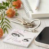 Funkelnd Lashes Pink Glitzer Star Confetti Makeup Schlüsselanhänger (Vorderseite rechts)