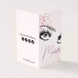 Funkelnd Lashes Pink Glitzer Star Confetti Makeup Visitenkarten