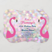 Funkelnd Let's Flamingle Geburtstagsparty Einladun Einladung (Vorne/Hinten)