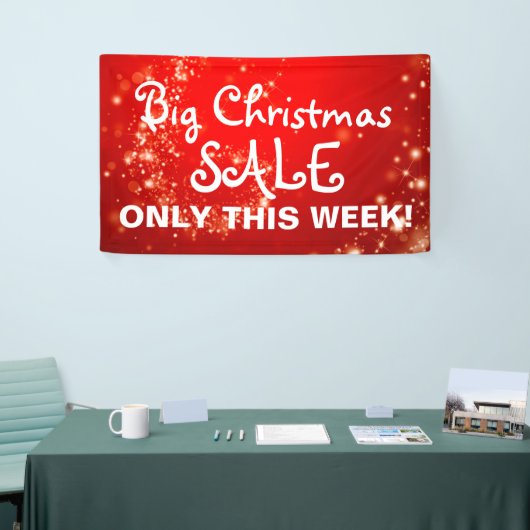 Funkelnd Lichter drehen rot + Ihre Ideen Banner (Messeveranstaltung)