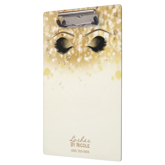 Funkelnd Lights Gold Makeuyes Lashes Modern Klemmbrett (Links)