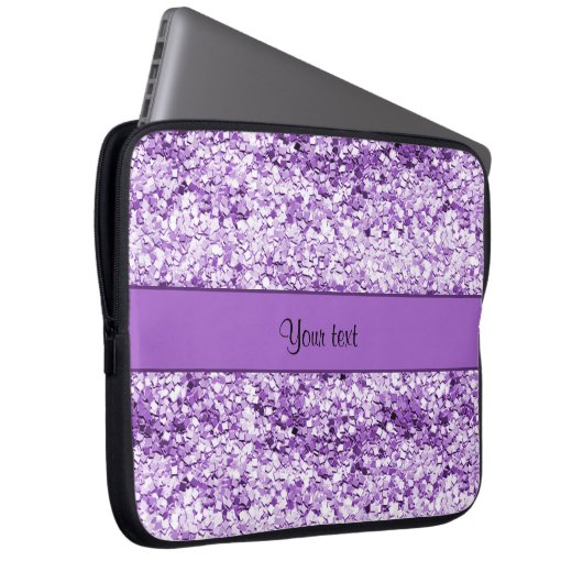 Funkelnd lila Glitzer Laptopschutzhülle (Vorne Rechts)