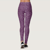 Funkelnd Lila Glitzern Leggings (Rückseite)