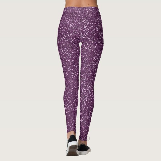 Funkelnd Lila Glitzern Leggings (Rückseite)