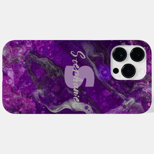 Funkelnd Lila Marmorwasser Abstrakte Kunst Case-Mate iPhone Hülle (Rückseite (Horizontal))