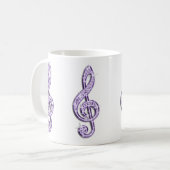 Funkelnd lila Musiknote Kaffeetasse (Vorderseite Links)