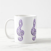 Funkelnd lila Musiknote Kaffeetasse (Links)