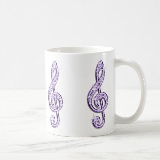 Funkelnd lila Musiknote Kaffeetasse (Rechts)