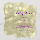 Funkelnd Lila und Gold Baby Dusche Einladung (Vorne/Hinten)