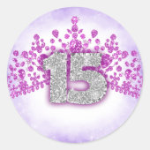 Funkelnd Lila und rosa Tiara Sticker (Vorderseite)
