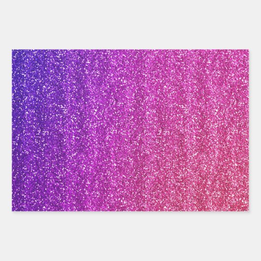 Funkelnd Lila und rosafarbener Glitzer Geschenkpapier Set (Vorderseite 2)