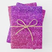 Funkelnd Lila und rosafarbener Glitzer Geschenkpapier Set (Beispiel)